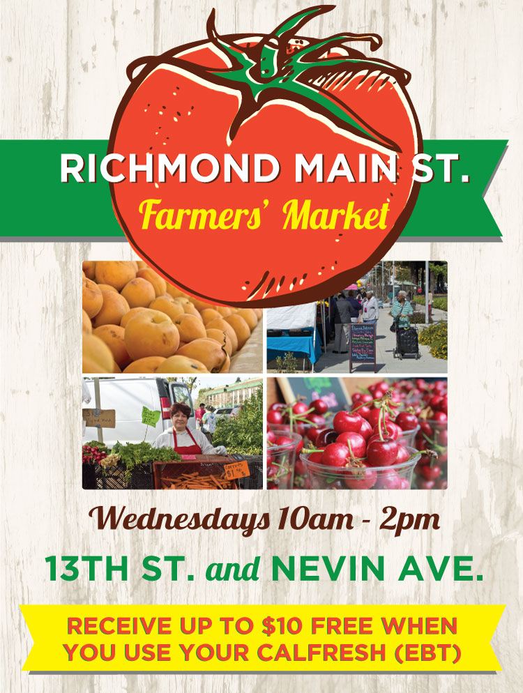 Richmond Main Street Farmers’ Market – every Wednesday 10 a.m. -2:00 p.m.